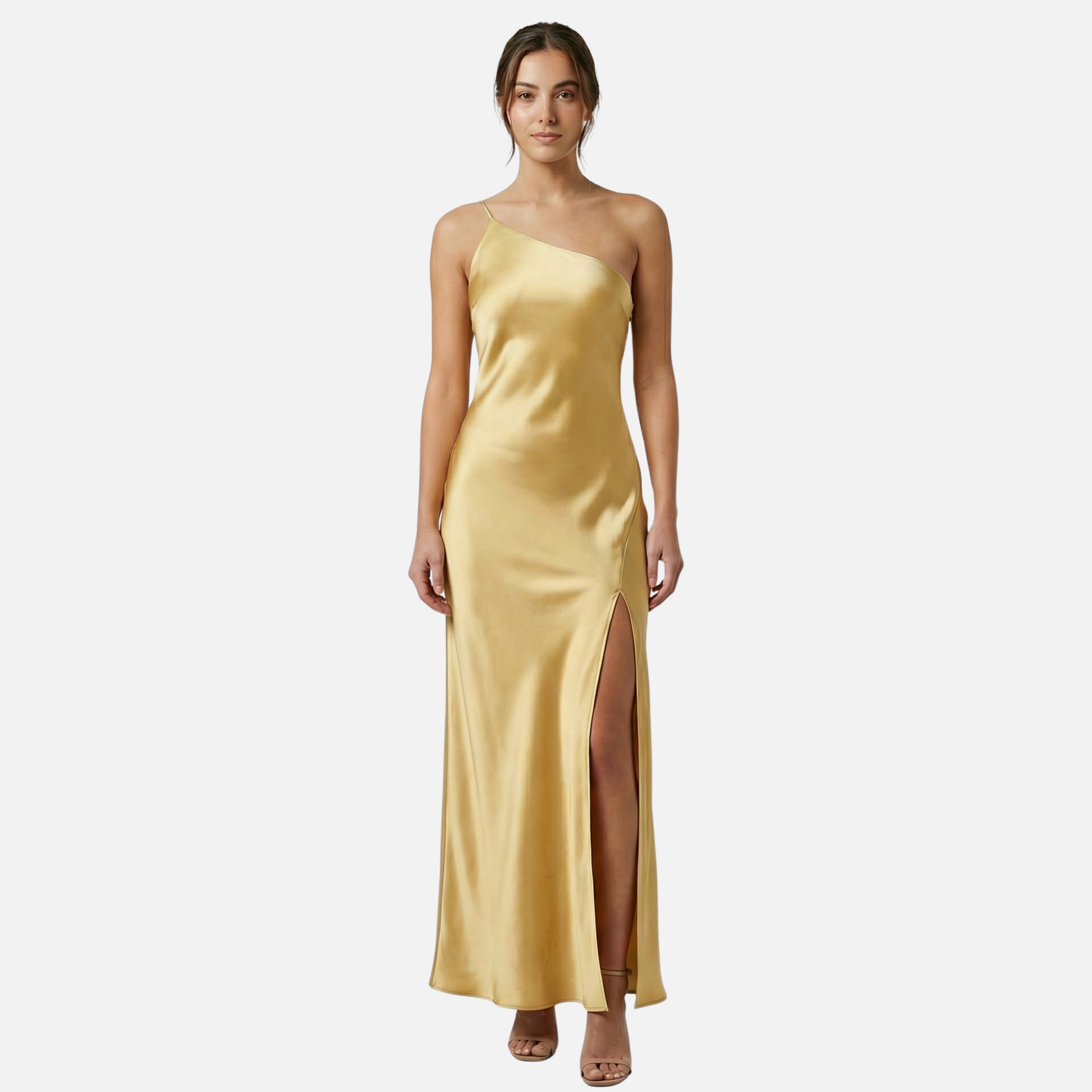 Women’s Satin Maxi Dress with Side Slit