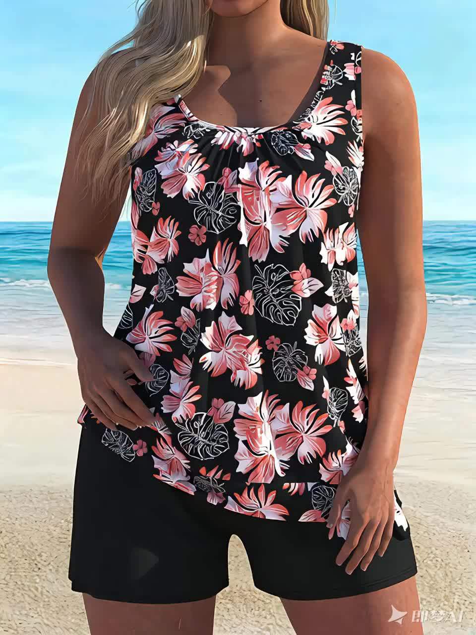 Clara | Floral Print Tankini Set