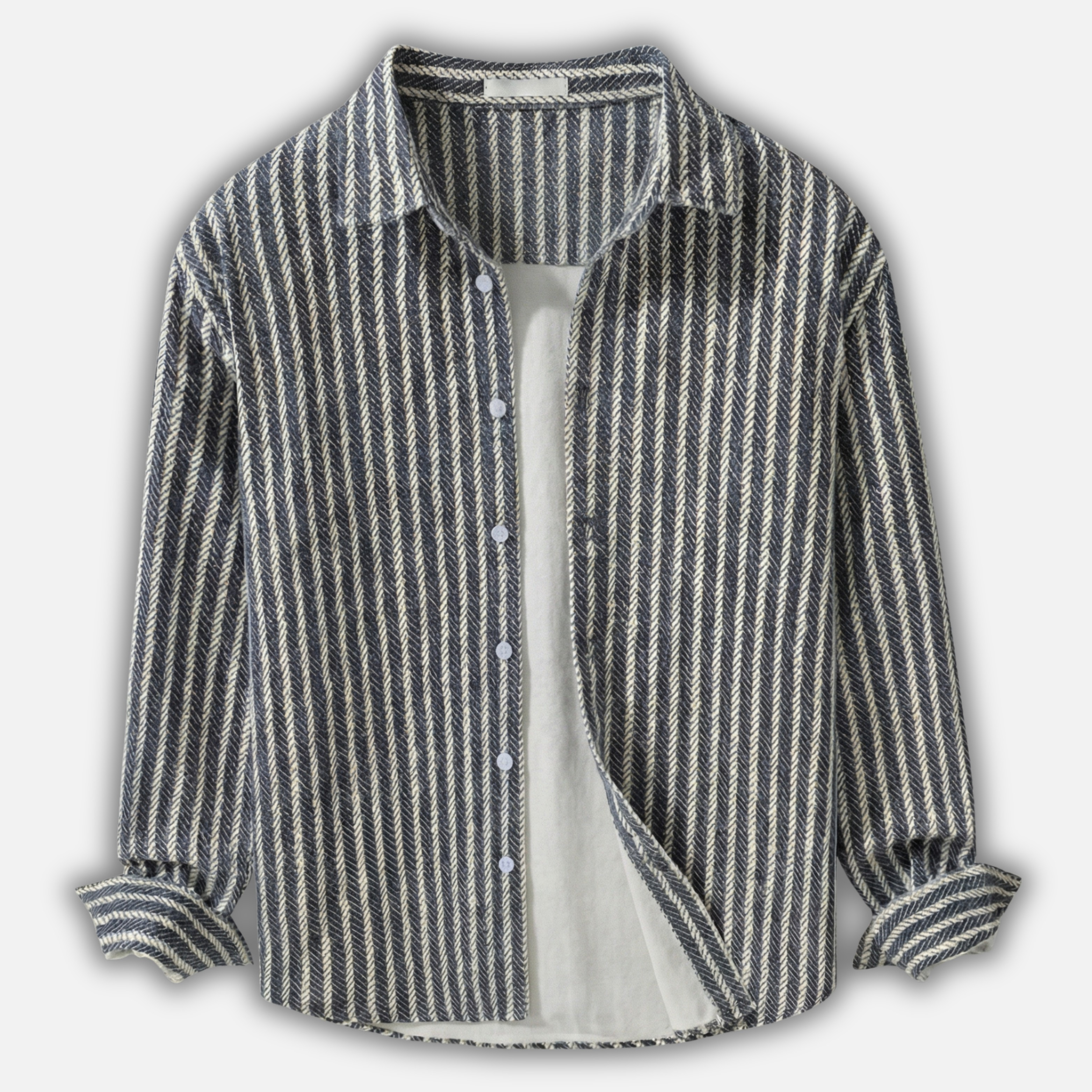 Striped Layered Shirt with Vertical Stripes for Men