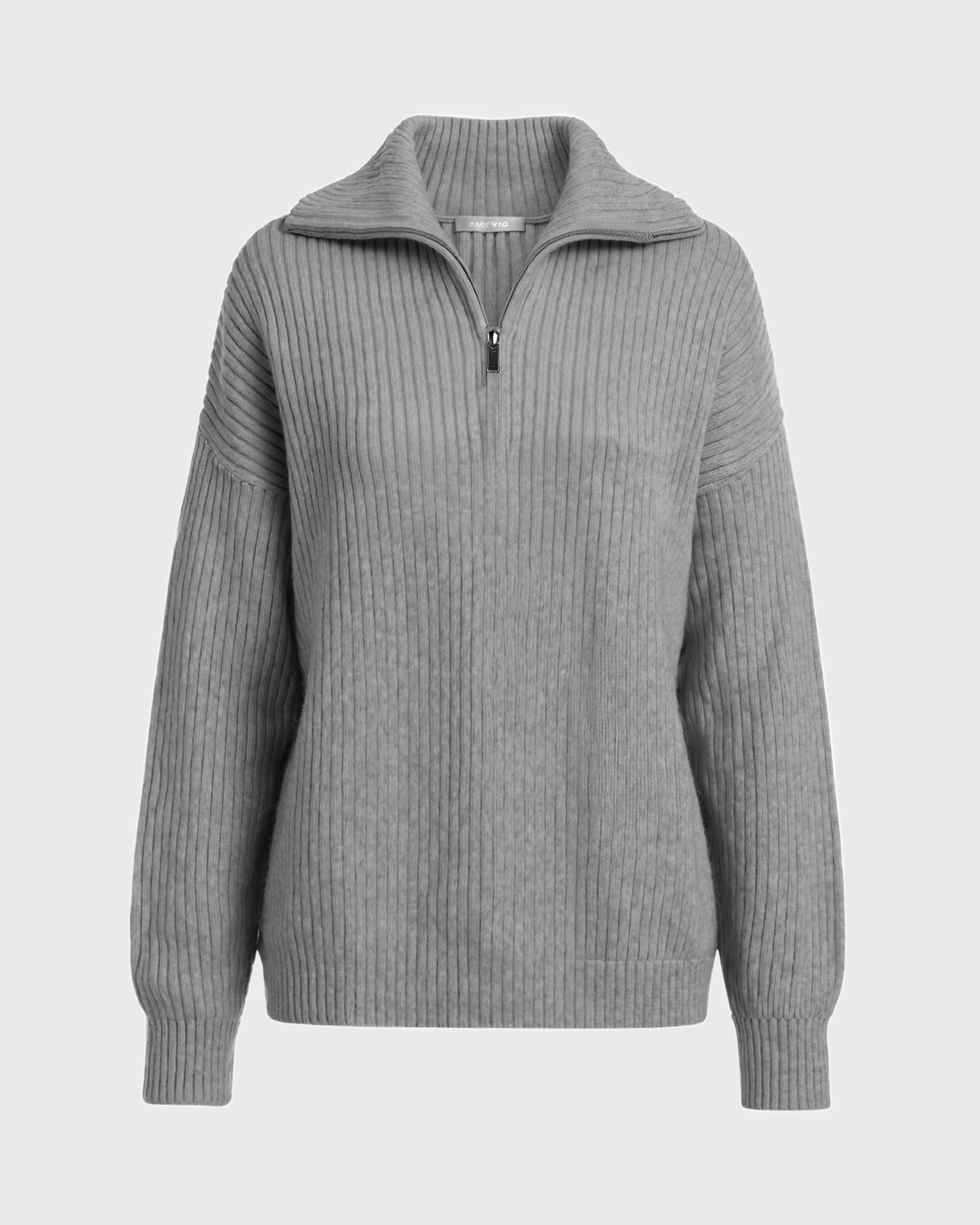 Women’s Half-Zip Knit Sweater with Long Sleeves