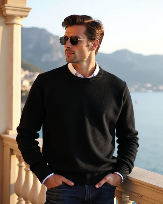 Men’s Round Neck Sweater with Seasonal Fit