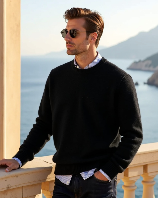 Men’s Round Neck Sweater with Seasonal Fit