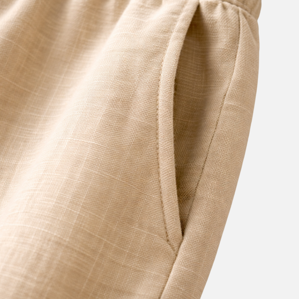 Men’s Relaxed Fit Linen Trousers with Drawstring Waist