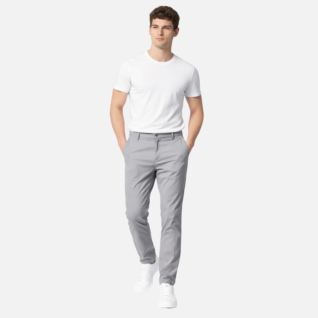 Men’s Straight-Leg Formal Trousers with Belt Loopsm