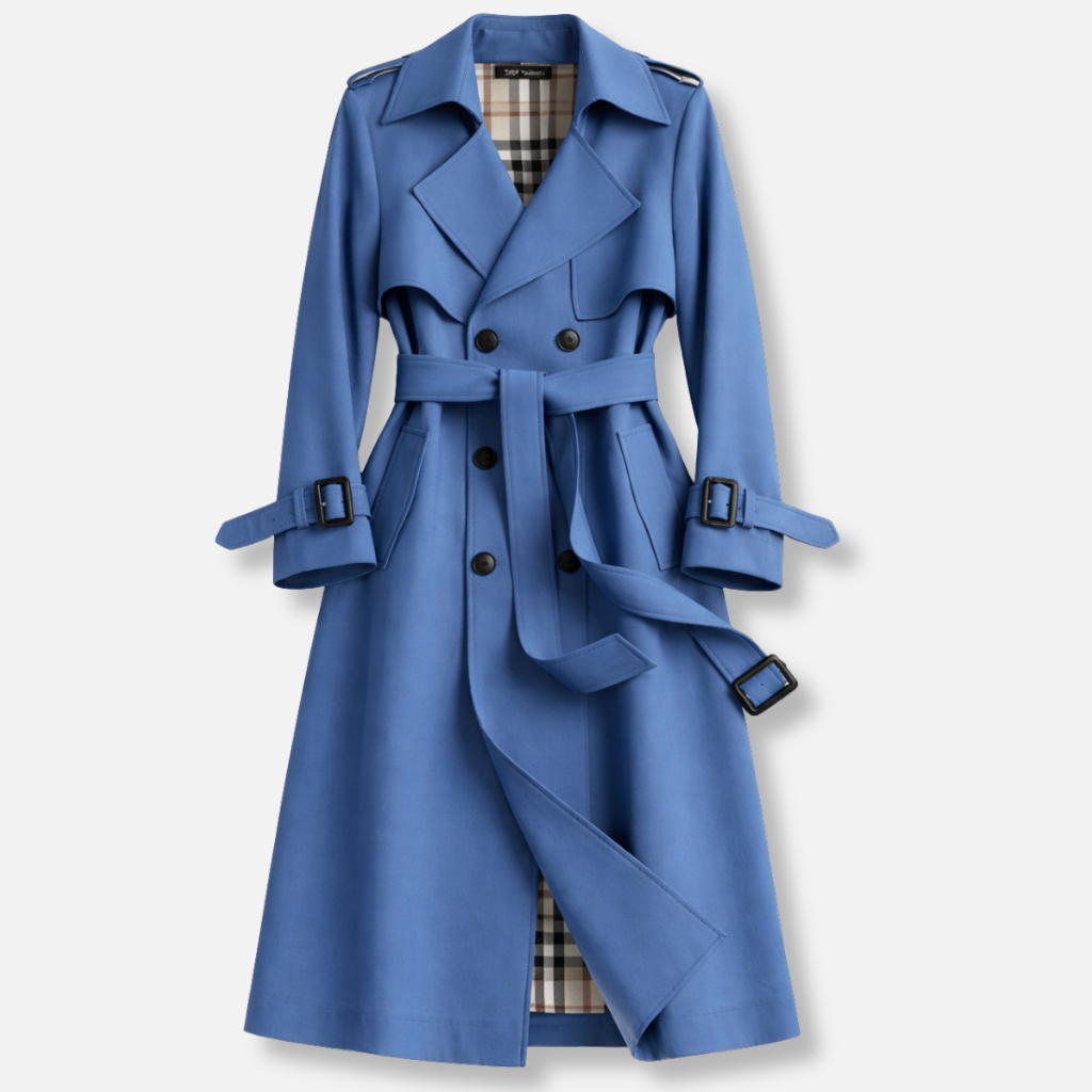 Women’s Belted Trench Coat with Adjustable Cuffs