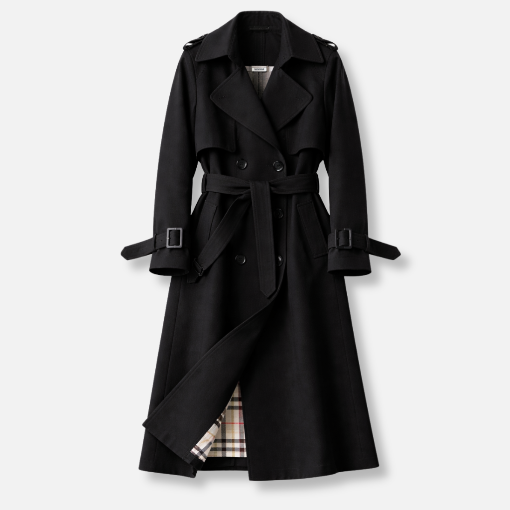 Women’s Belted Trench Coat with Adjustable Cuffs