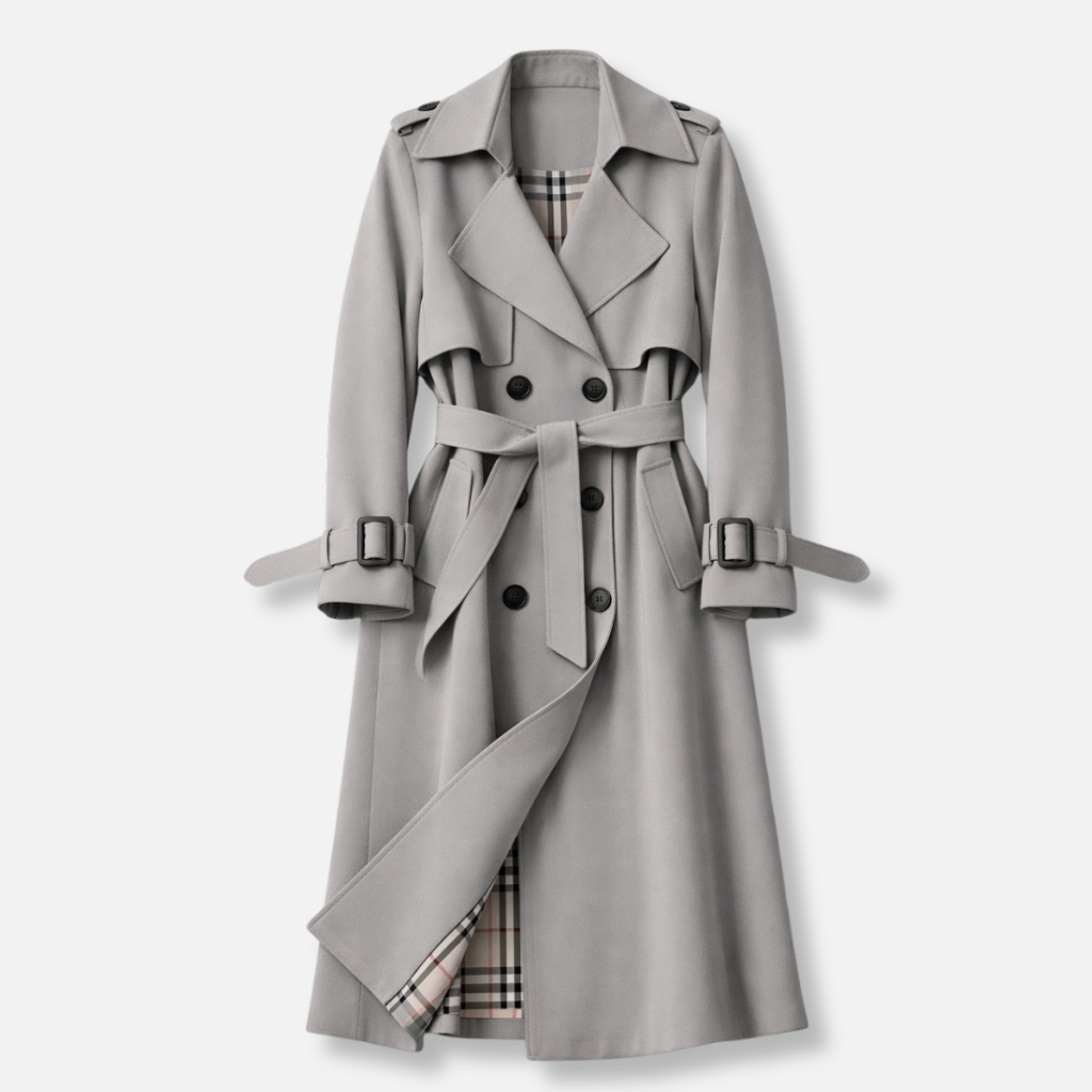 Women’s Belted Trench Coat with Adjustable Cuffs