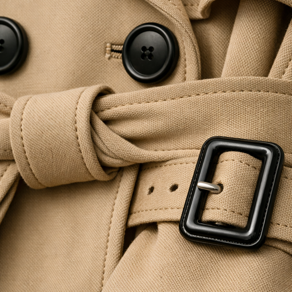 Women’s Belted Trench Coat with Adjustable Cuffs