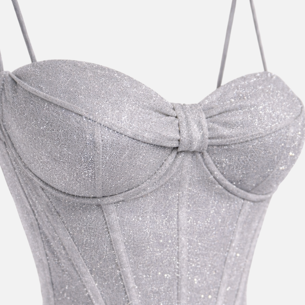 Women’s Corset Maxi Dress with Spaghetti Straps