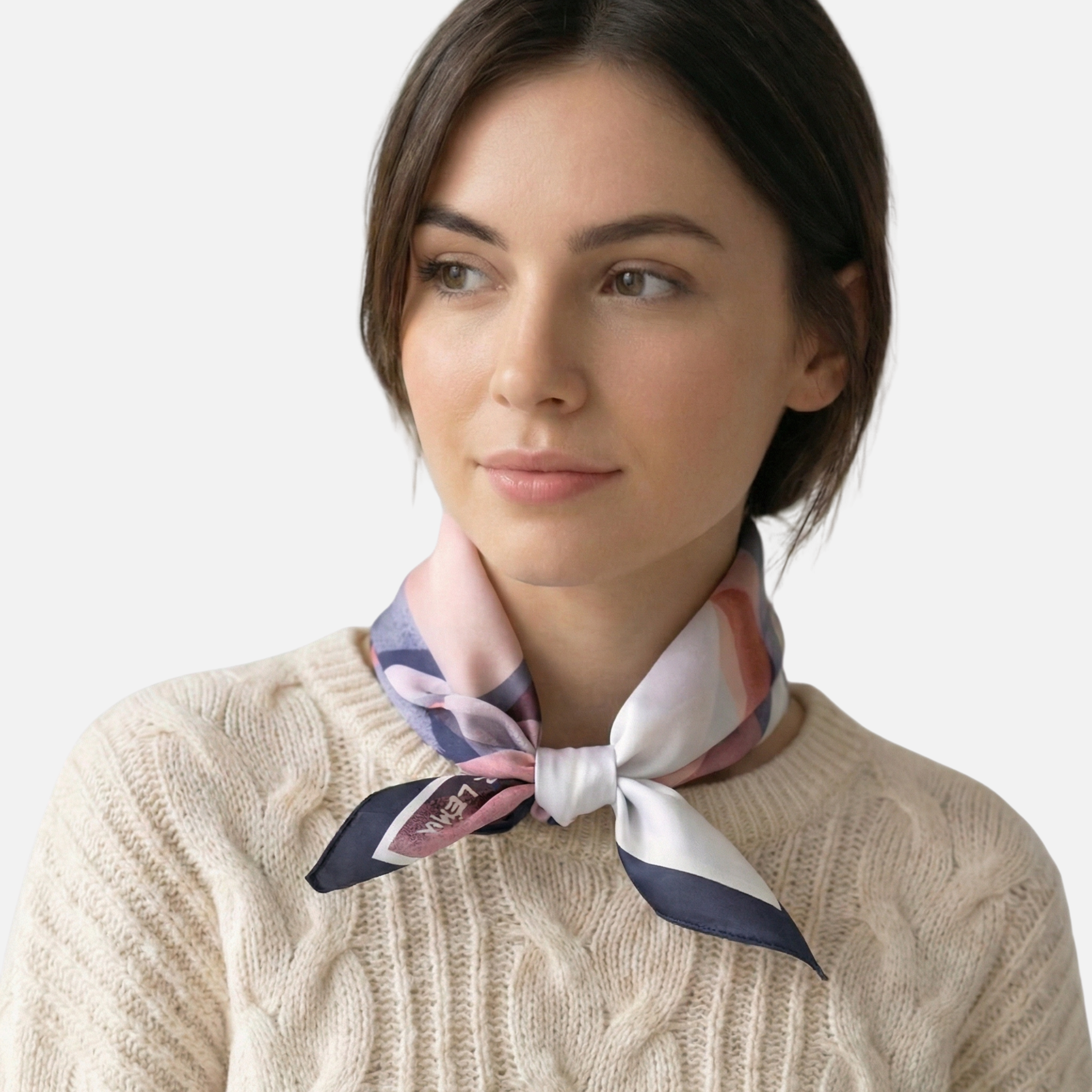 Satin Look Square Scarf with Printed Pattern for Women