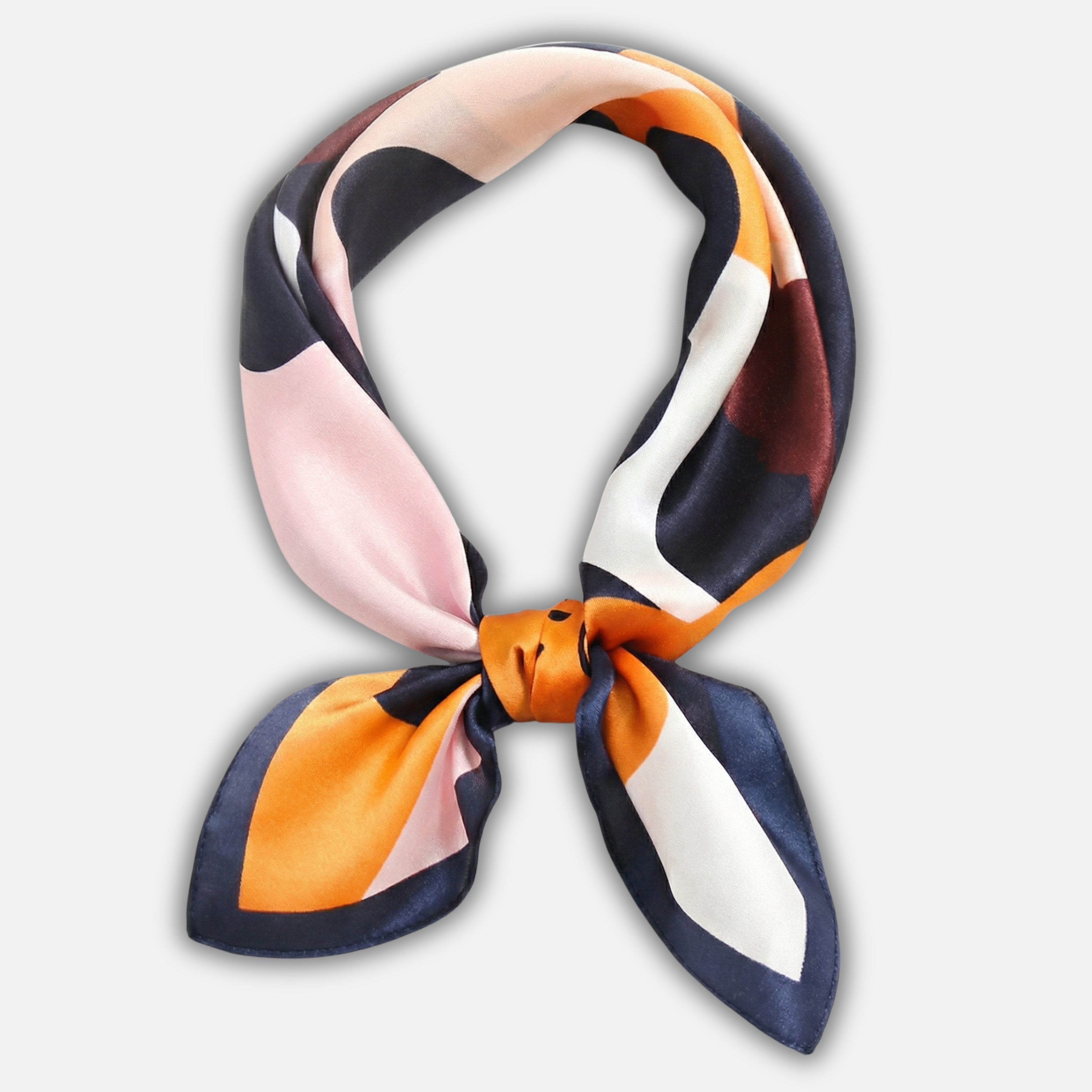 Satin Look Square Scarf with Printed Pattern for Women