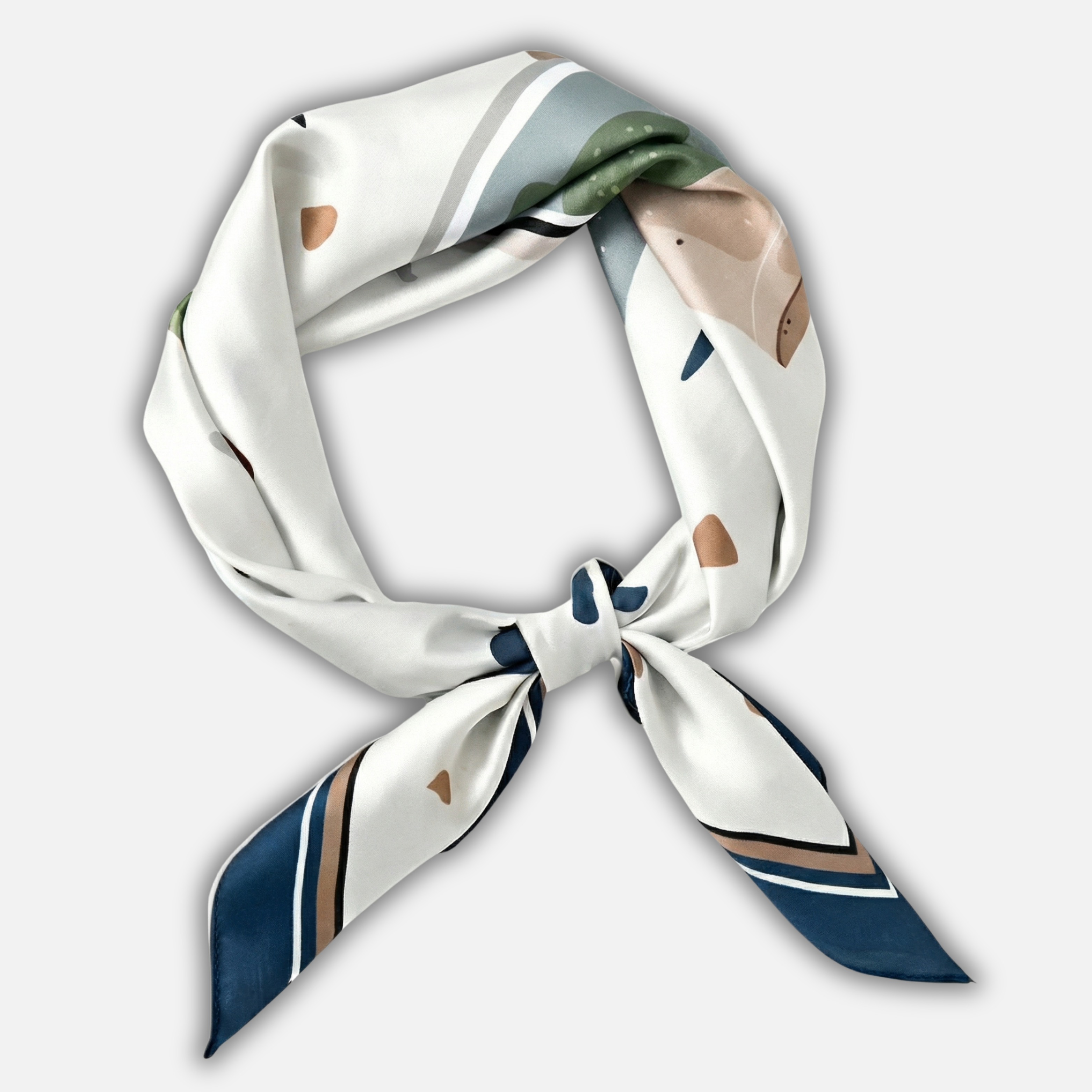 Satin Look Square Scarf with Printed Pattern for Women