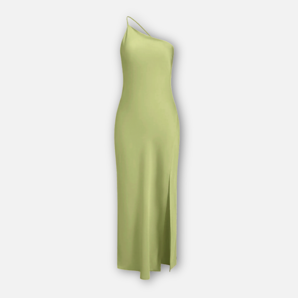Women’s Satin Maxi Dress with Side Slit