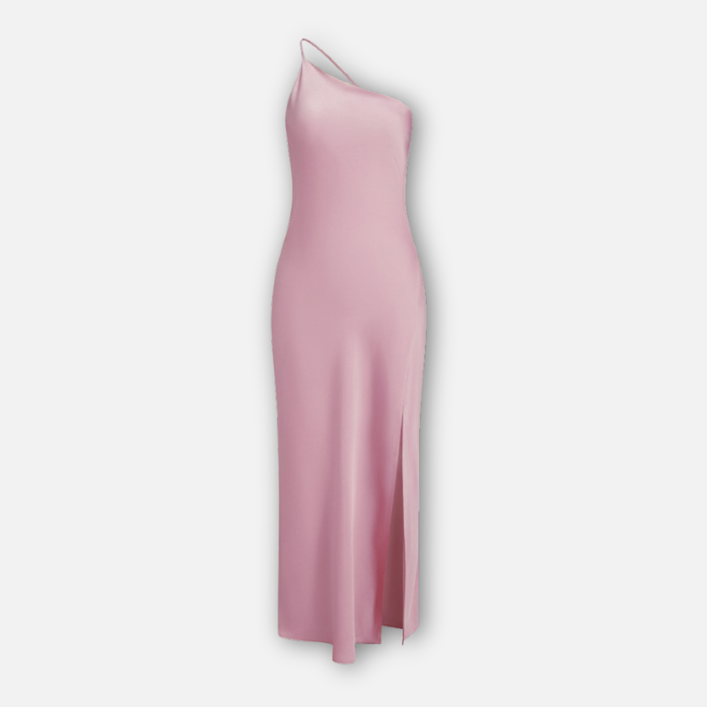 Women’s Satin Maxi Dress with Side Slit