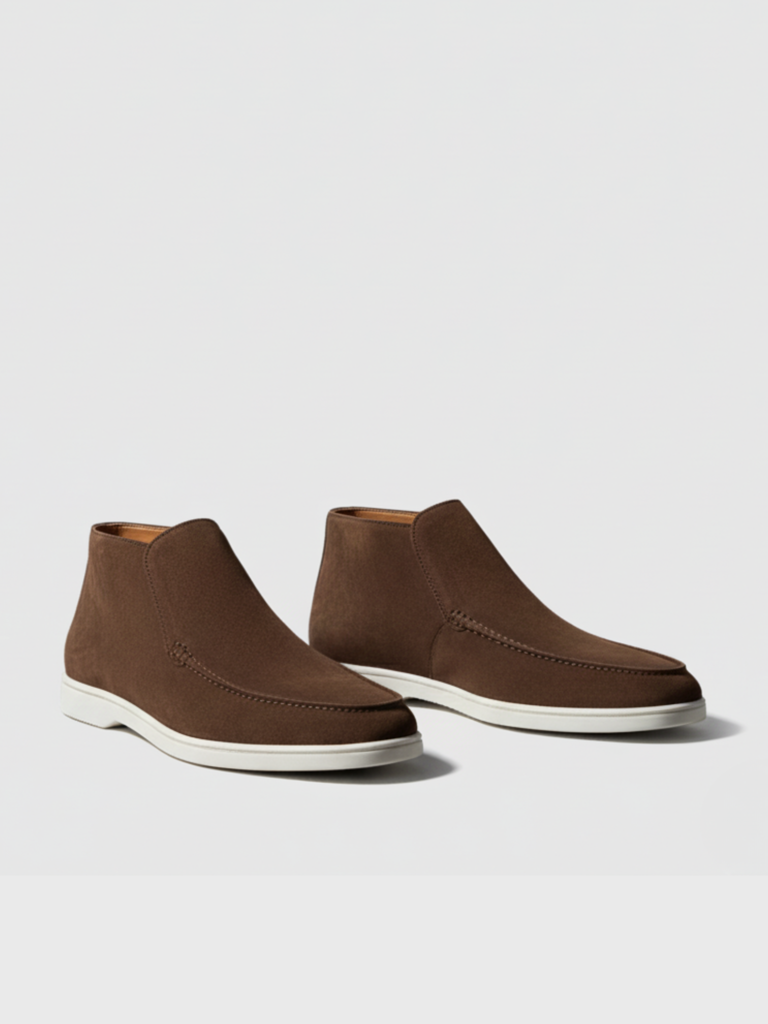 Moccasin Stitched Ankle Loafers with Slip On Design for Men