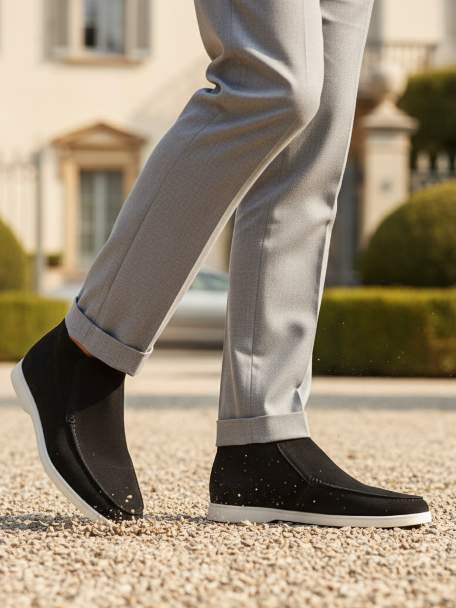 Moccasin Stitched Ankle Loafers with Slip On Design for Men