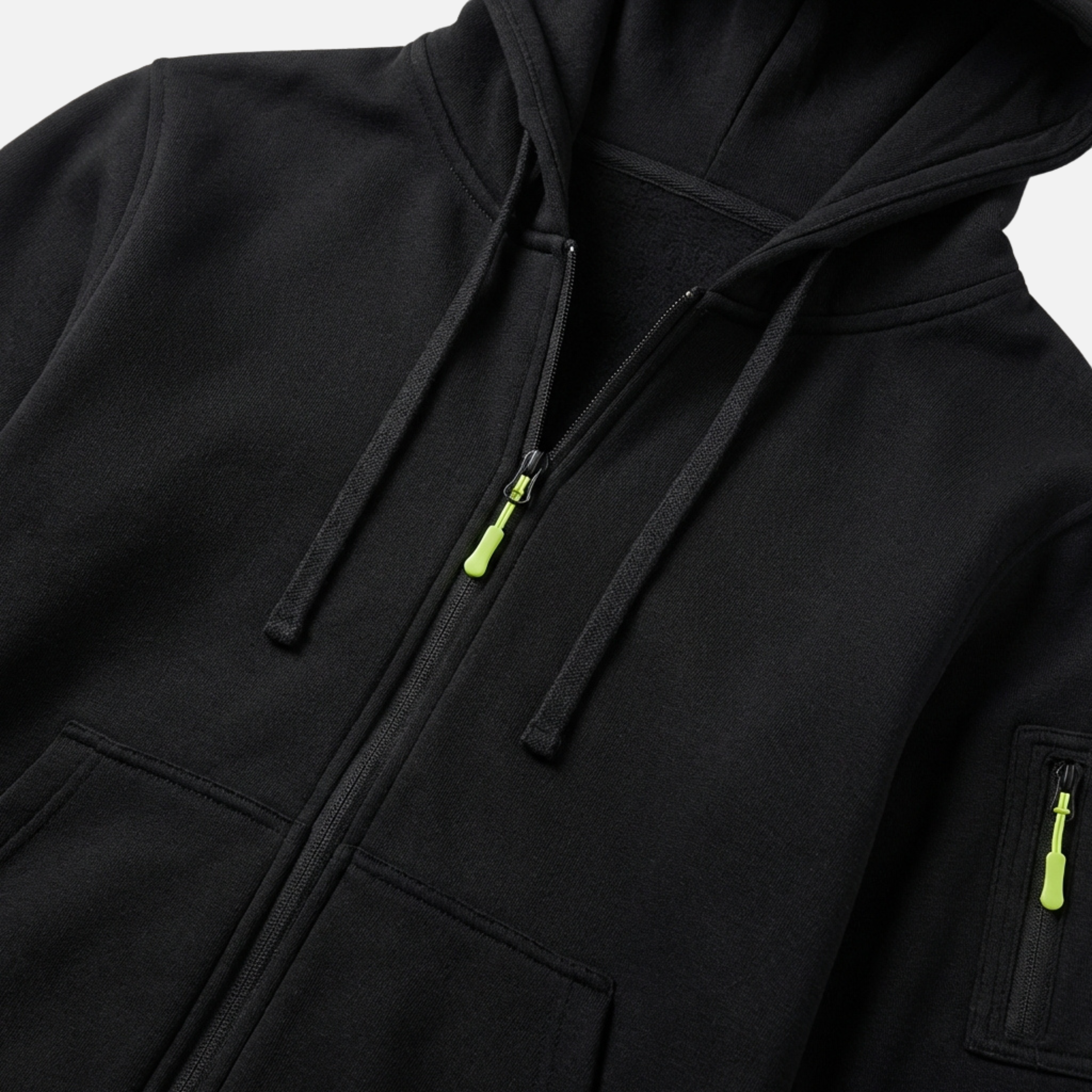 Full Zip Hoodie with Zippered Sleeve Pocket for Men