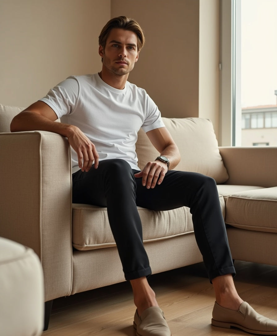 Men’s Stretch Trousers with Slim Cut