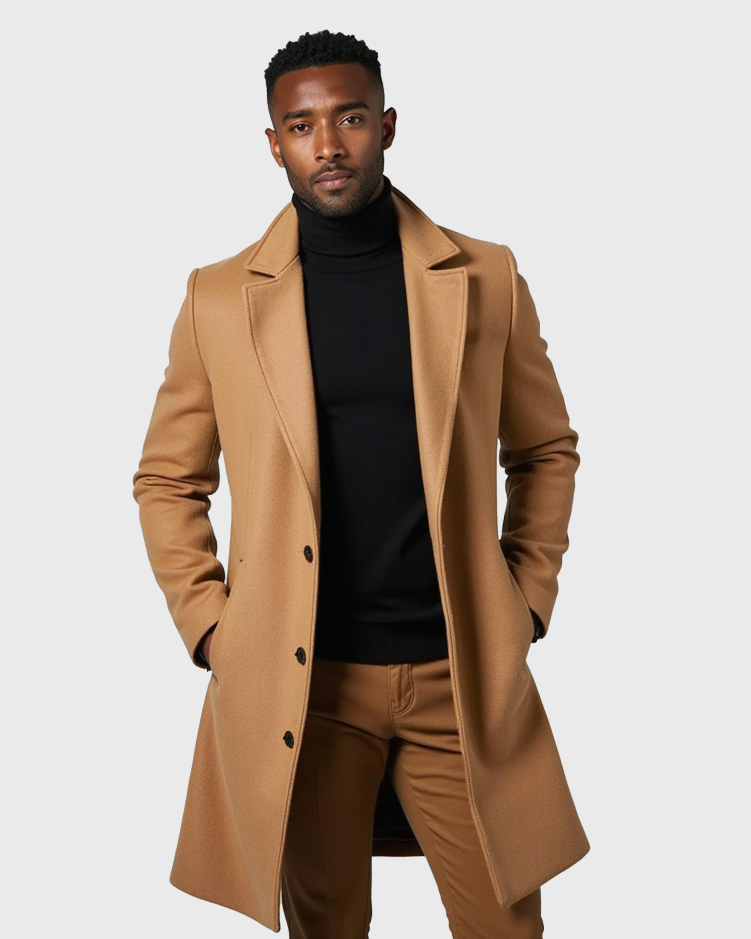Men’s Tailored Fit Overcoat with Lined Interior