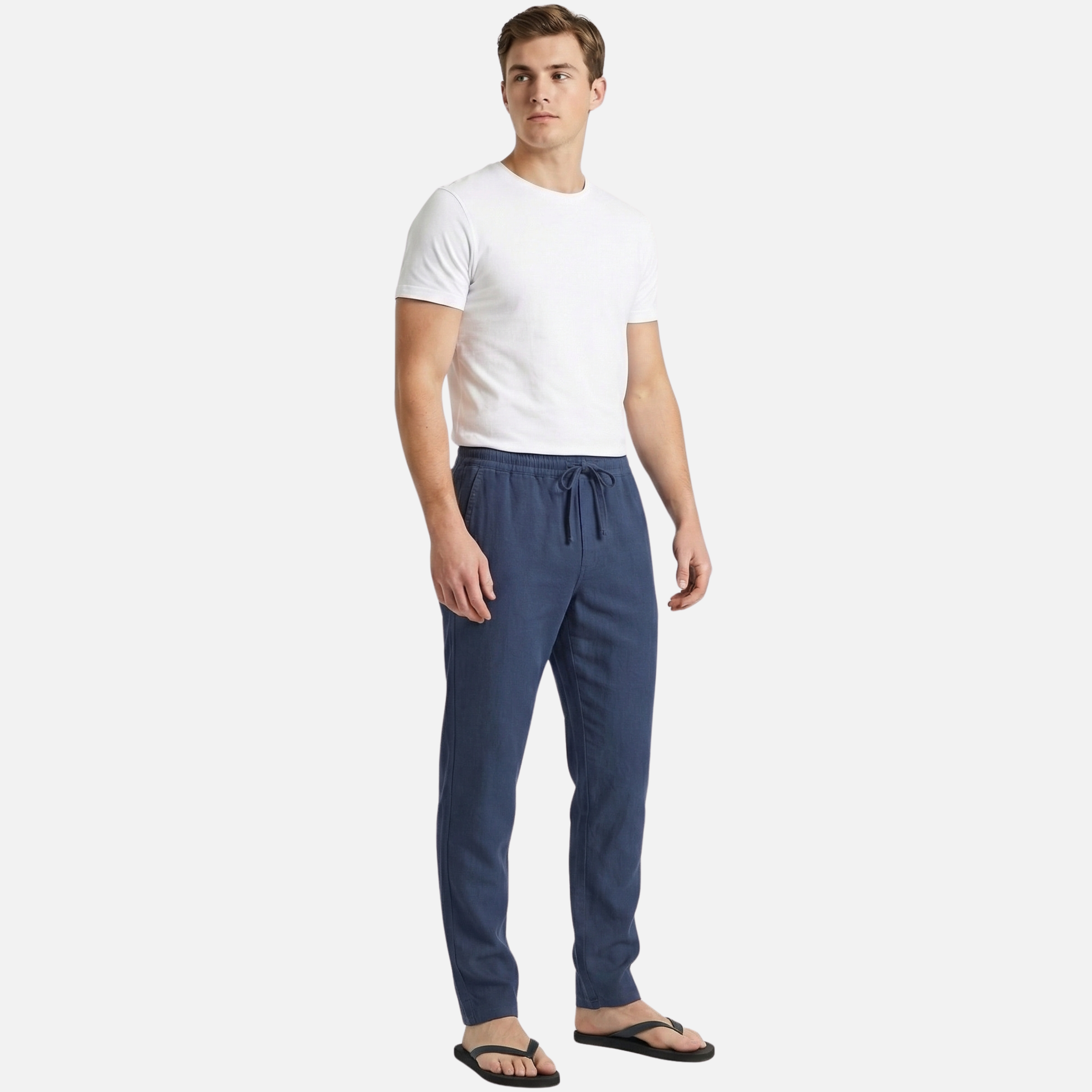 Men’s Linen Trousers with Elastic Waistband