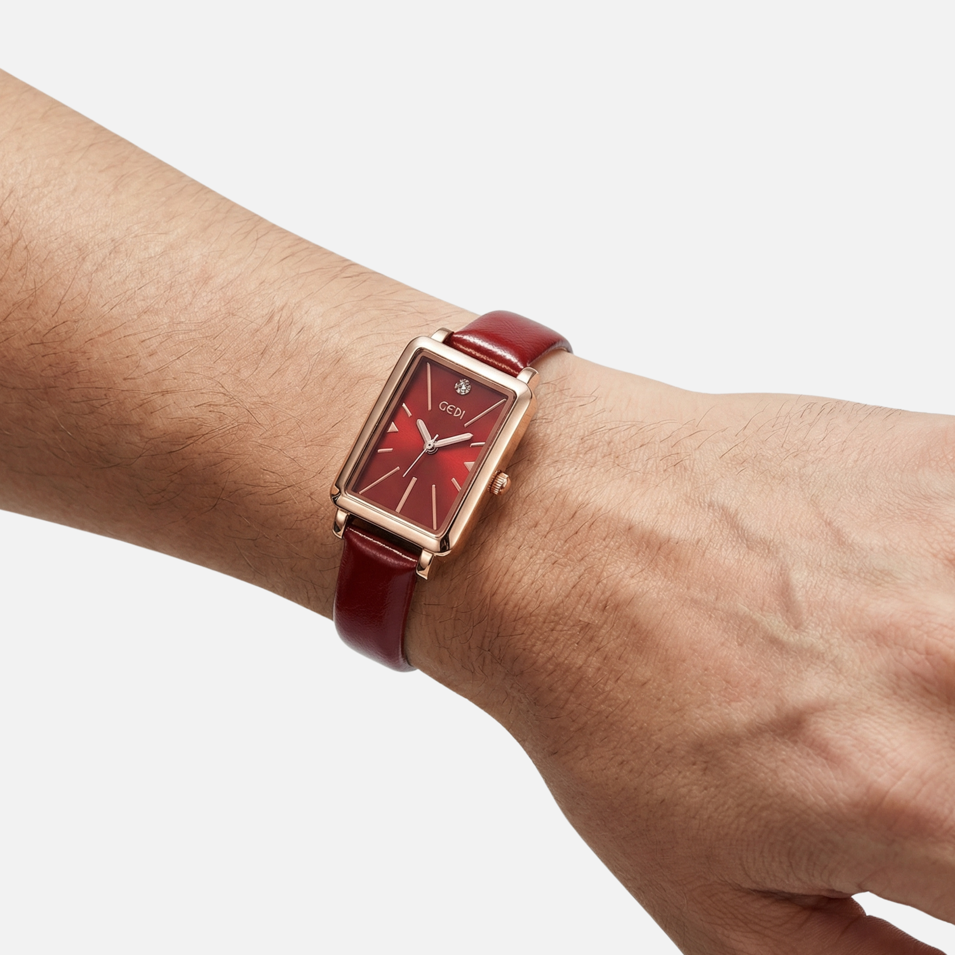 Small Rectangular Wristwatch with Adjustable Buckle for Men & Women