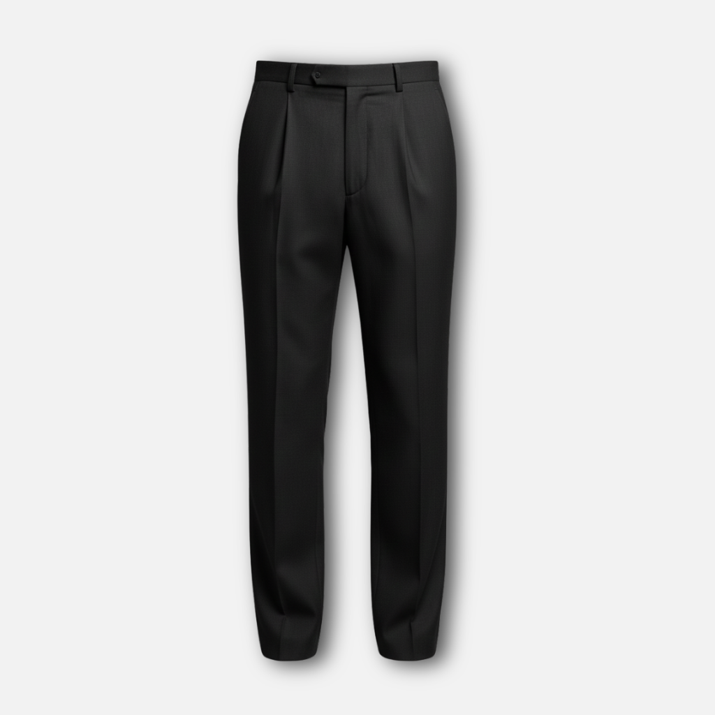 Straight Cut Suit Trousers with Subtle Pinstripe Pattern for Men