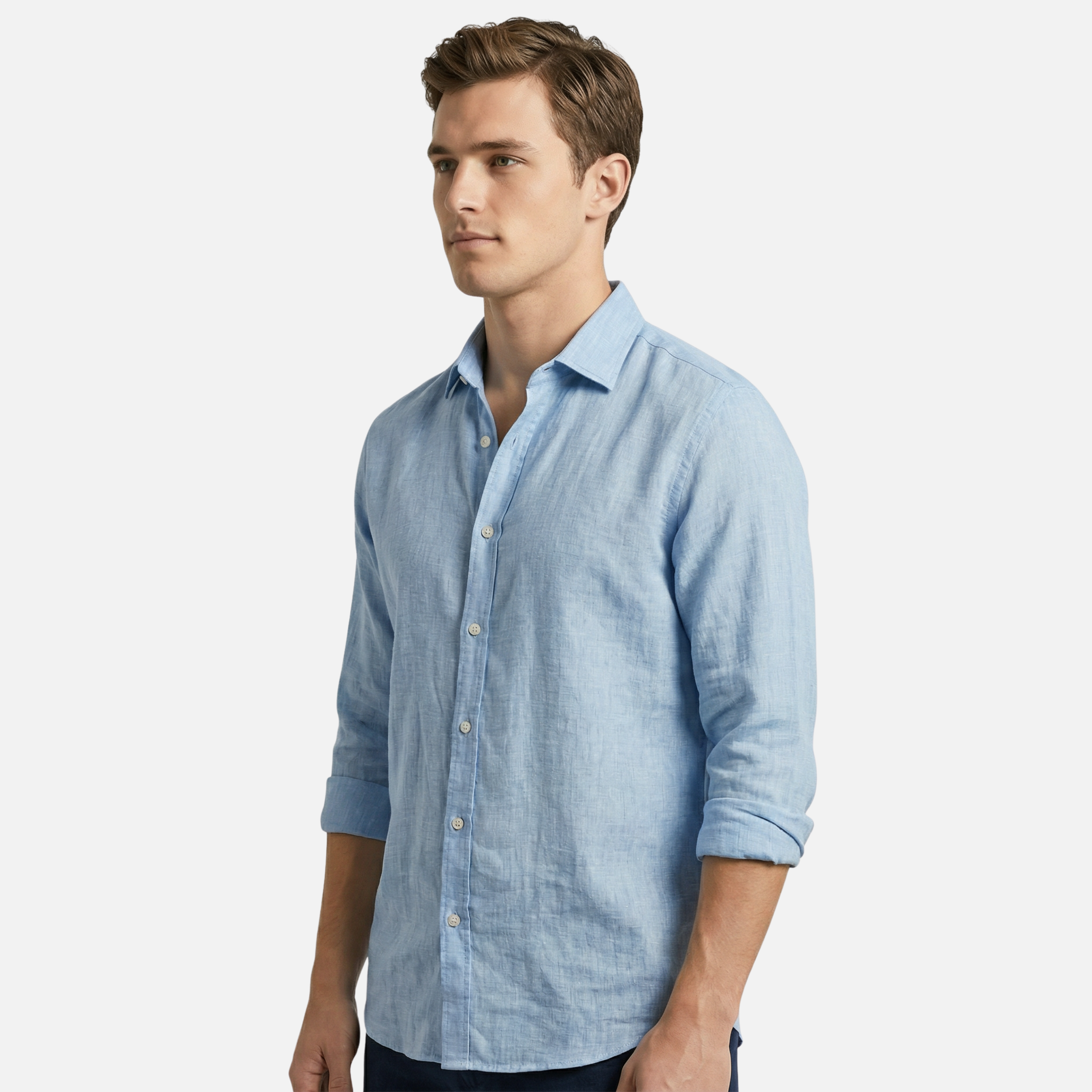 Men’s Linen Heritage Shirt with Buttoned Cuffs