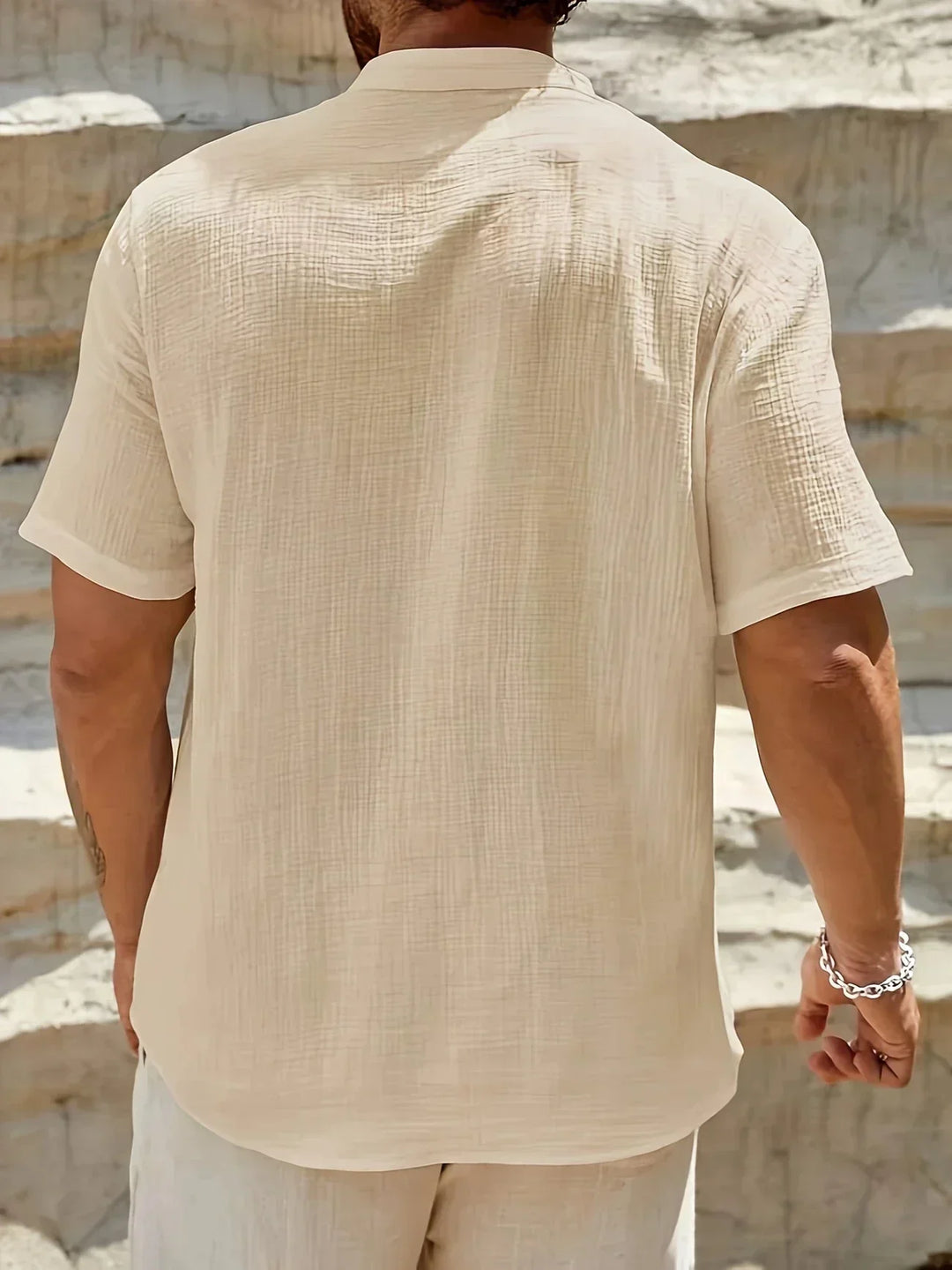 Christian | Elegant Summer Shirt with High Collar