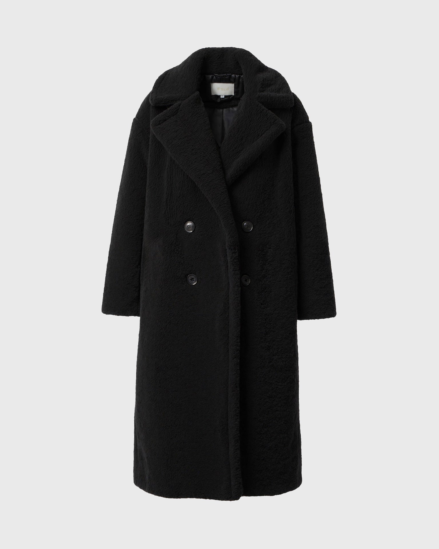 Women’s Long Teddy Coat with Straight Silhouette