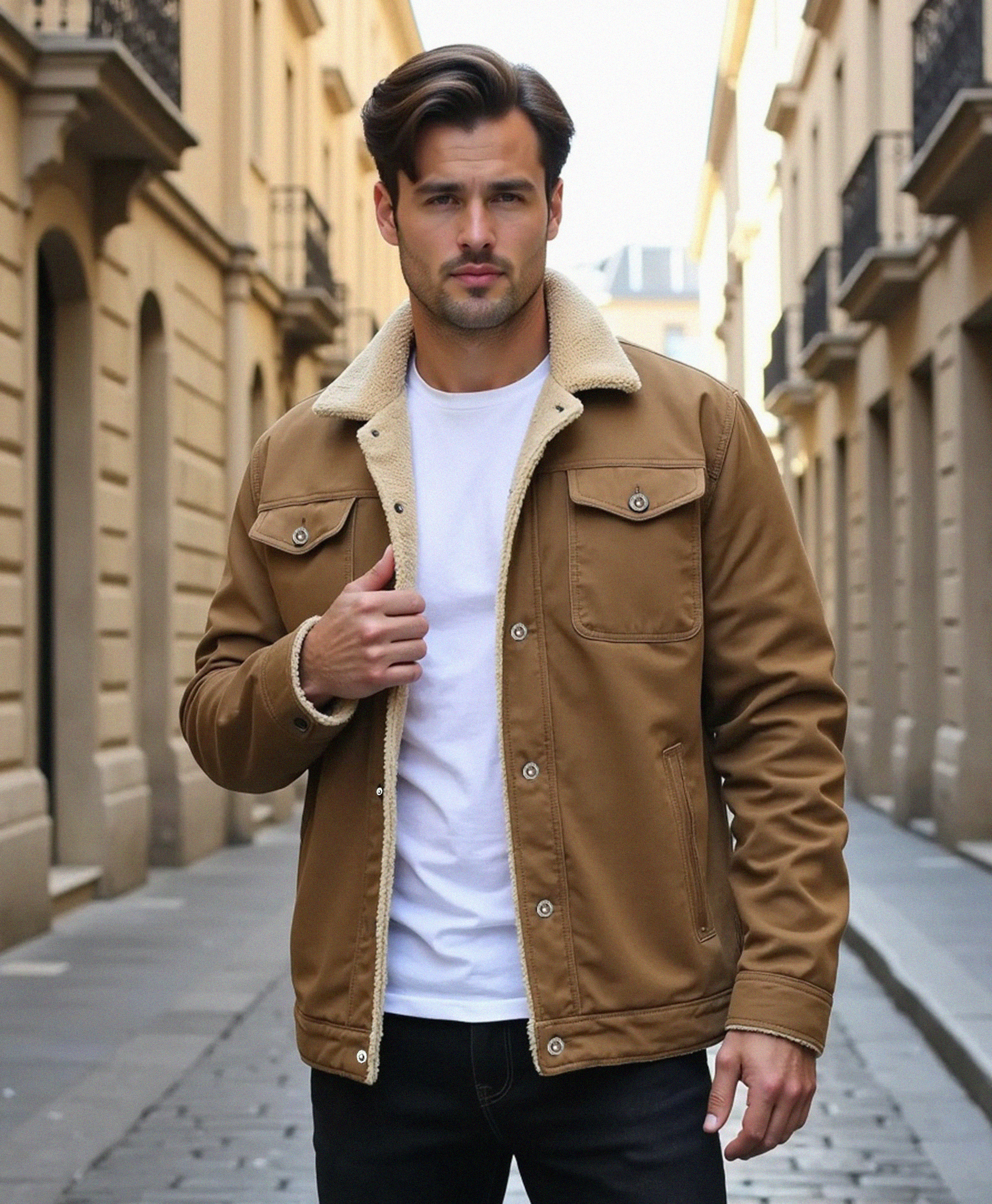 Men’s Clean Cut Winter Jacket with Practical Pockets