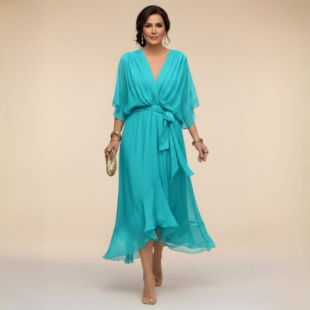 MARTA™ | V-NECK CHIFFON DRESS