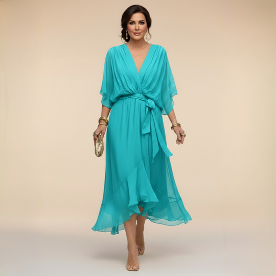 MARTA™ | V-NECK CHIFFON DRESS