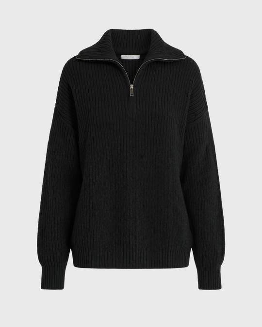 Women’s Half-Zip Knit Sweater with Long Sleeves