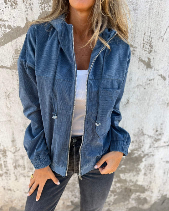 Ella™ | Corduroy Hooded Zip-Up Jacket