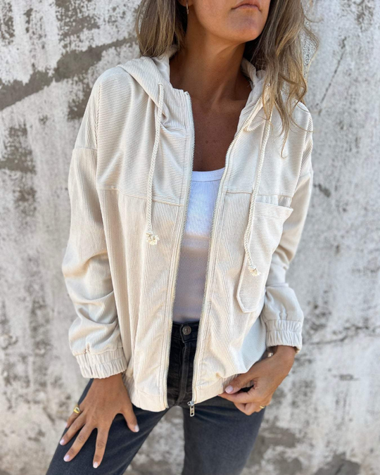 Ella™ | Corduroy Hooded Zip-Up Jacket