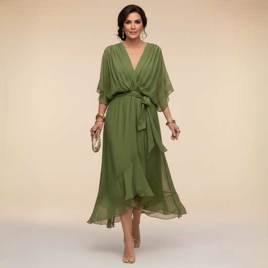 MARTA™ | V-NECK CHIFFON DRESS