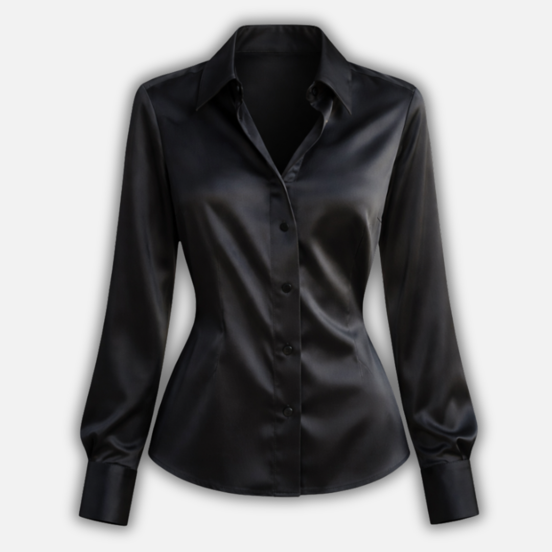 Women’s Satin Blouse with Long Sleeves