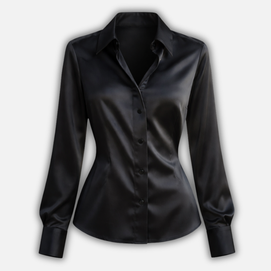 Women’s Satin Blouse with Long Sleeves