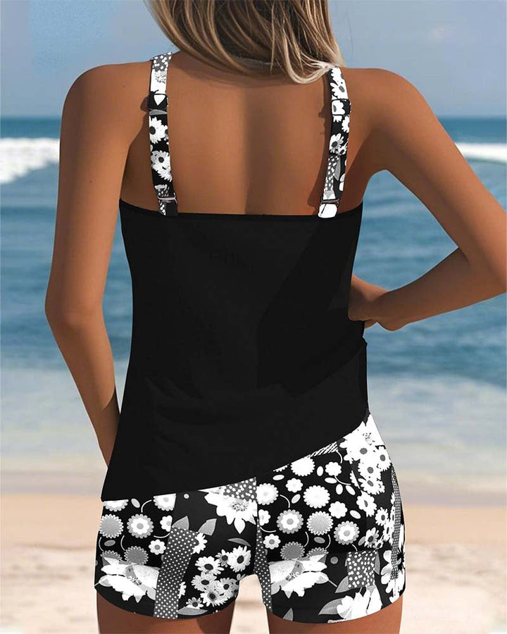 Colette | Printed Boxer Set Bathing Top