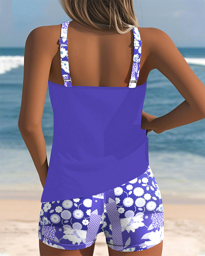 Colette | Printed Boxer Set Bathing Top