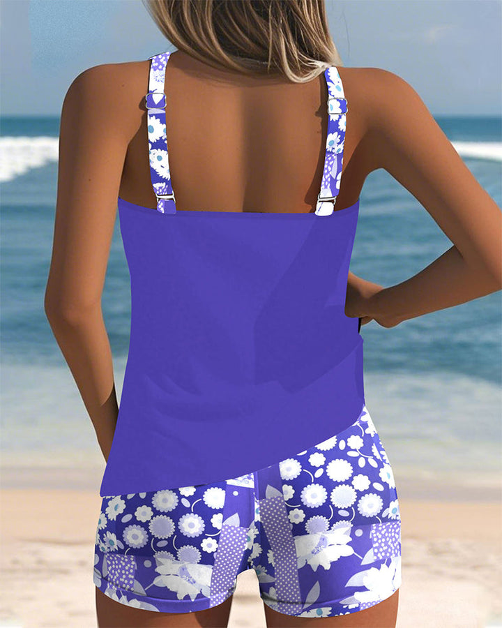 Colette | Printed Boxer Set Bathing Top