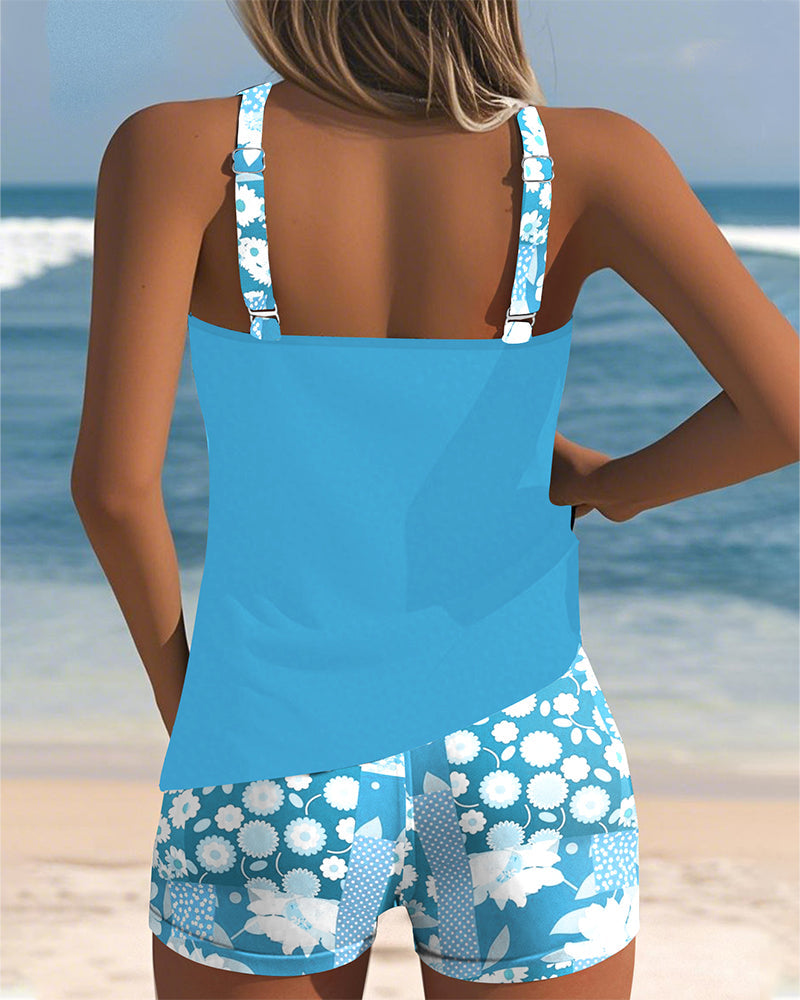 Colette | Printed Boxer Set Bathing Top