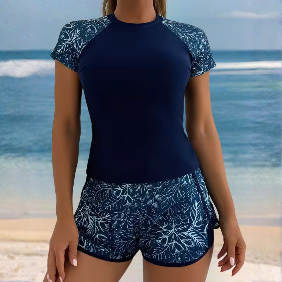Viviana | Two-Piece Short Sleeve Swimsuit Set