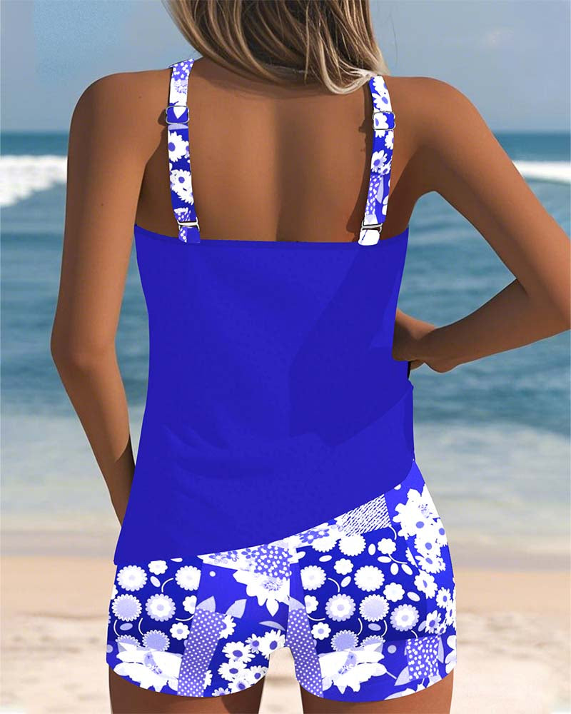 Colette | Printed Boxer Set Bathing Top