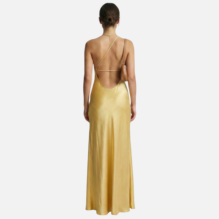 Women’s Satin Maxi Dress with Side Slit