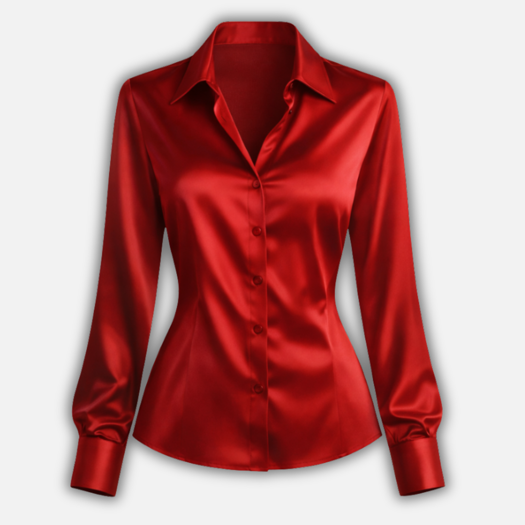 Women’s Satin Blouse with Long Sleeves