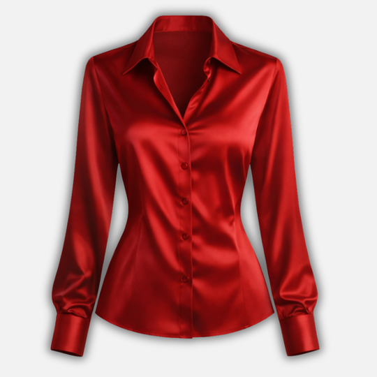 Women’s Satin Blouse with Long Sleeves