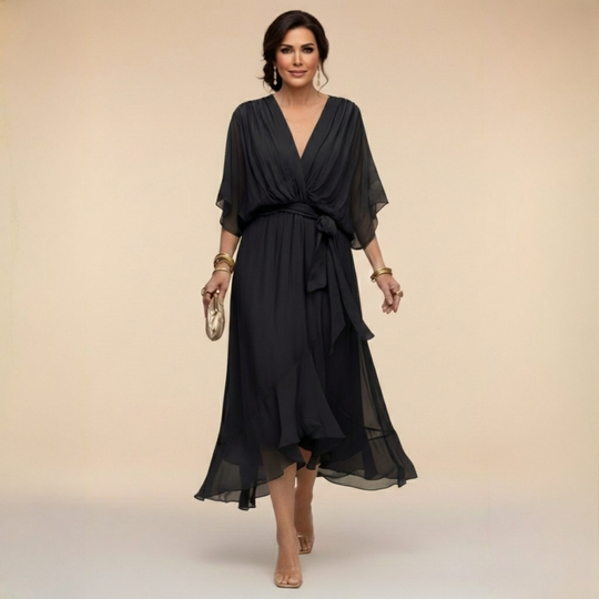MARTA™ | V-NECK CHIFFON DRESS