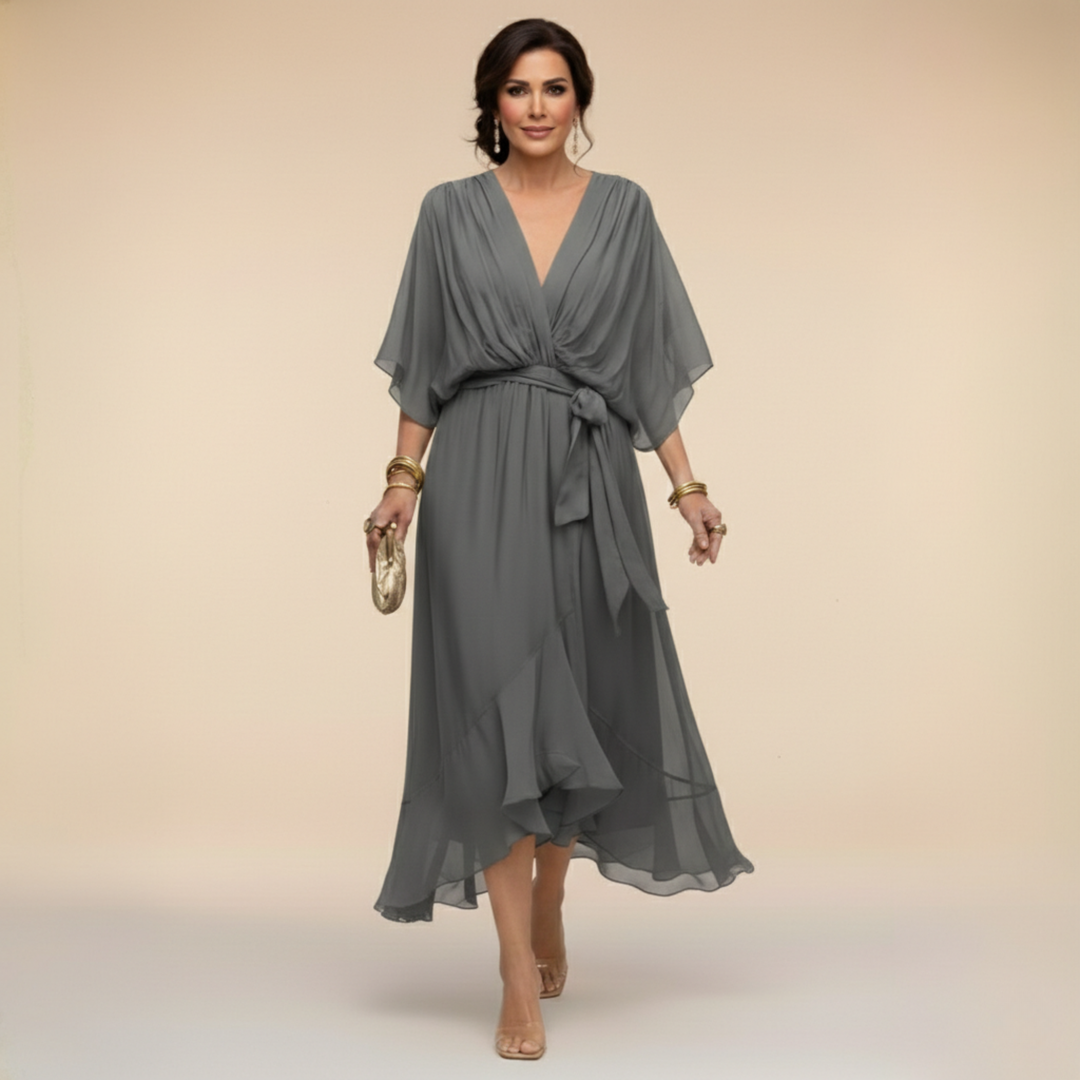 MARTA™ | V-NECK CHIFFON DRESS