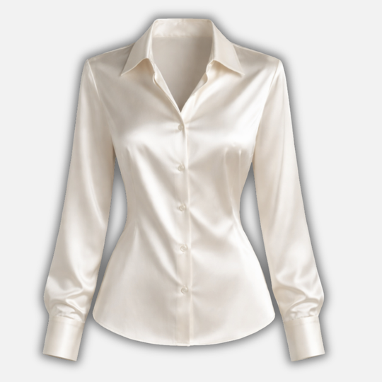 Women’s Satin Blouse with Long Sleeves
